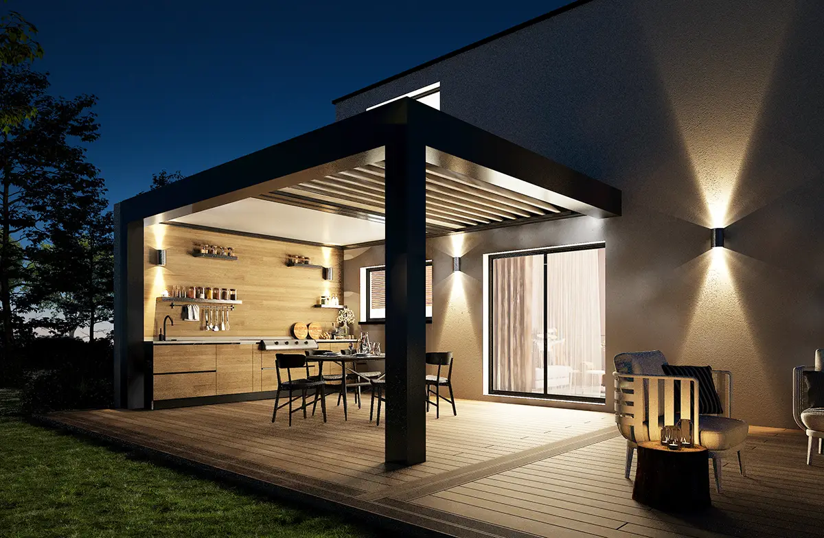 Pérgola adosada mixta Poppy